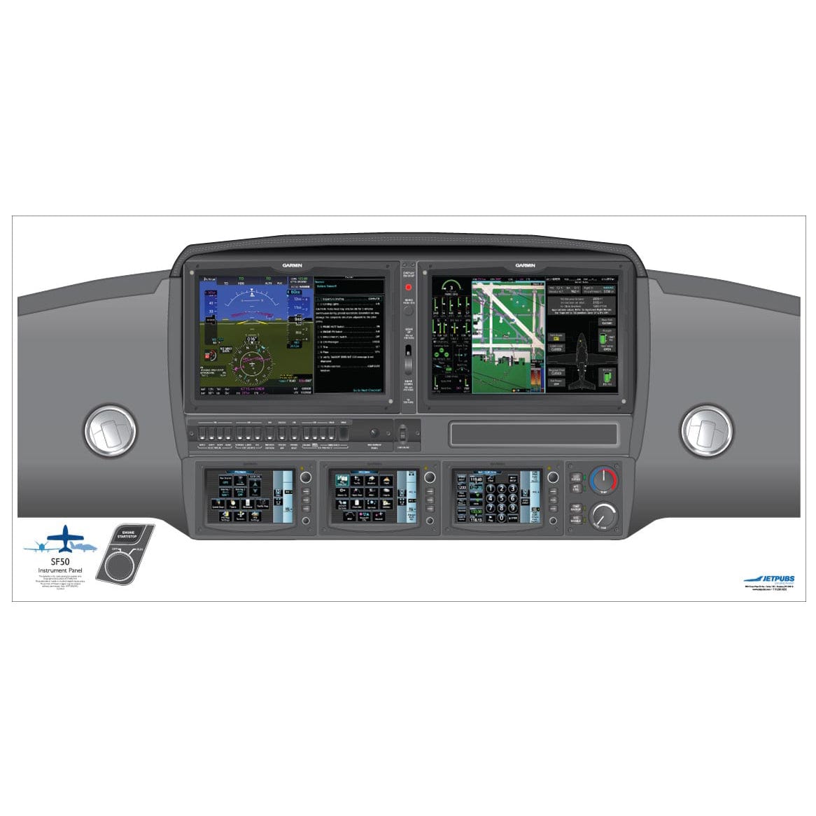 JETPUBS Cockpit Poster Cirrus SF50 Cirrus 18" x 36" Cockpit Posters