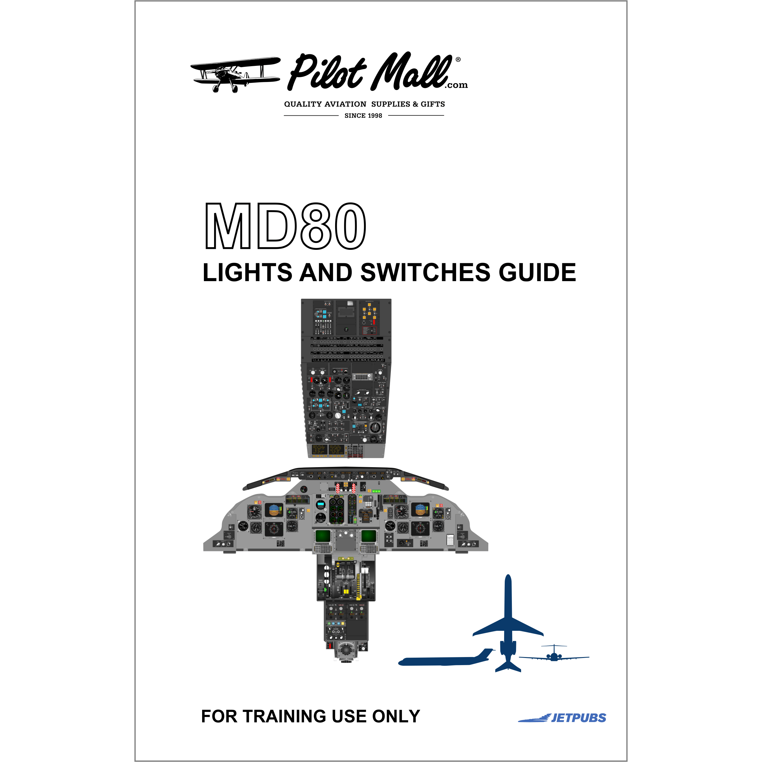 JETPUBS Cockpit Poster McDonnell Douglas MD-80 Lights and Switches Guides