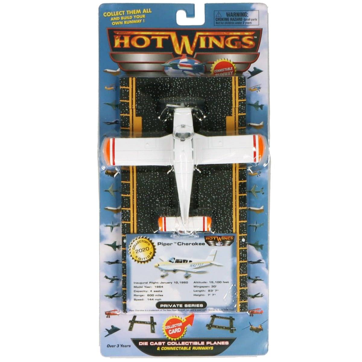 Hot Wings Die Cast Planes Hot Wings Piper Cherokee Die Cast Aircraft with Connectible Runway