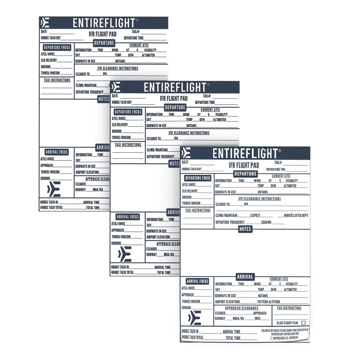 EntireFlight Forms & Checklists EntireFlight IFR Flight Pad 3-Pack: Perfecting Your Instrument Flight Experience