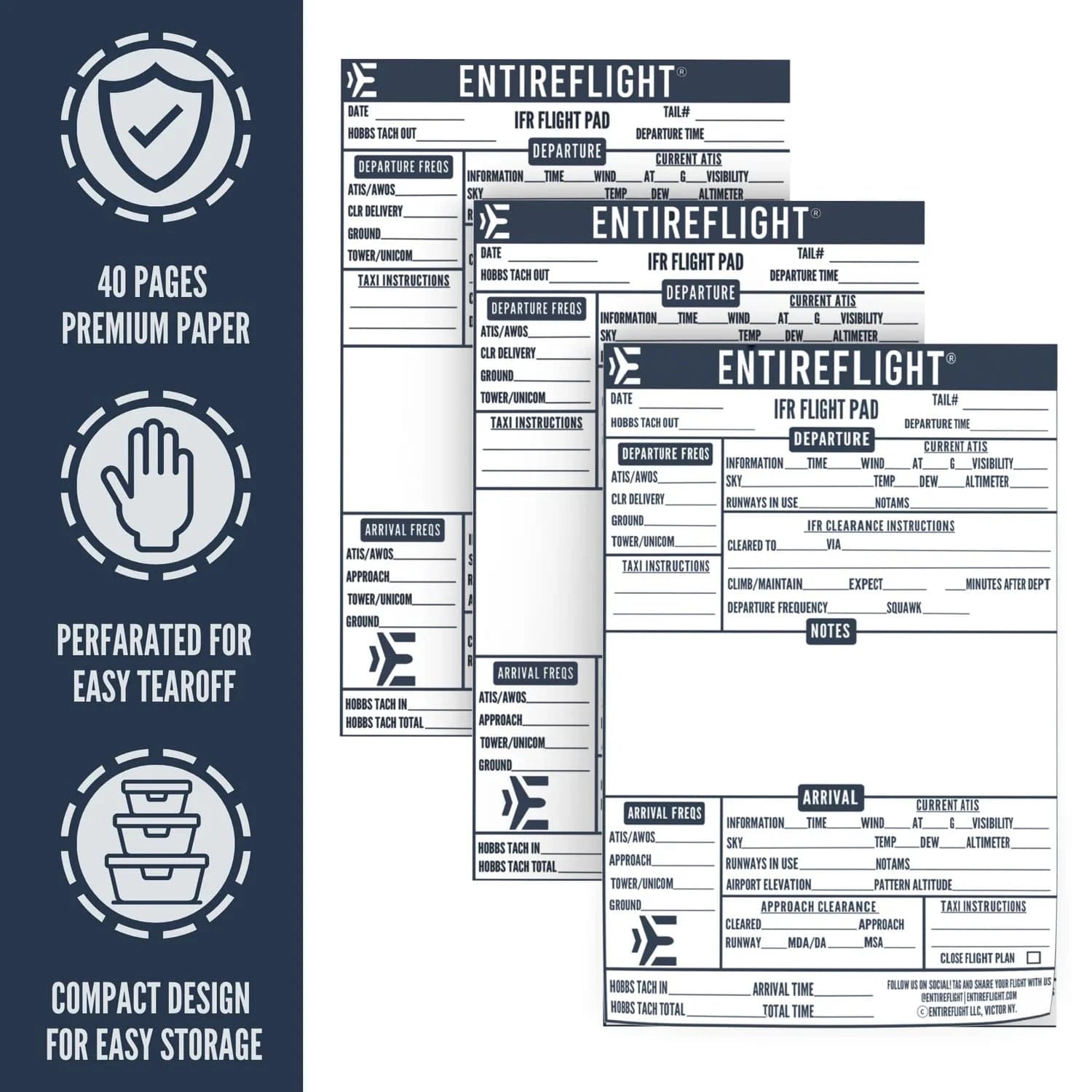 EntireFlight Forms & Checklists EntireFlight IFR Flight Pad 3-Pack: Perfecting Your Instrument Flight Experience