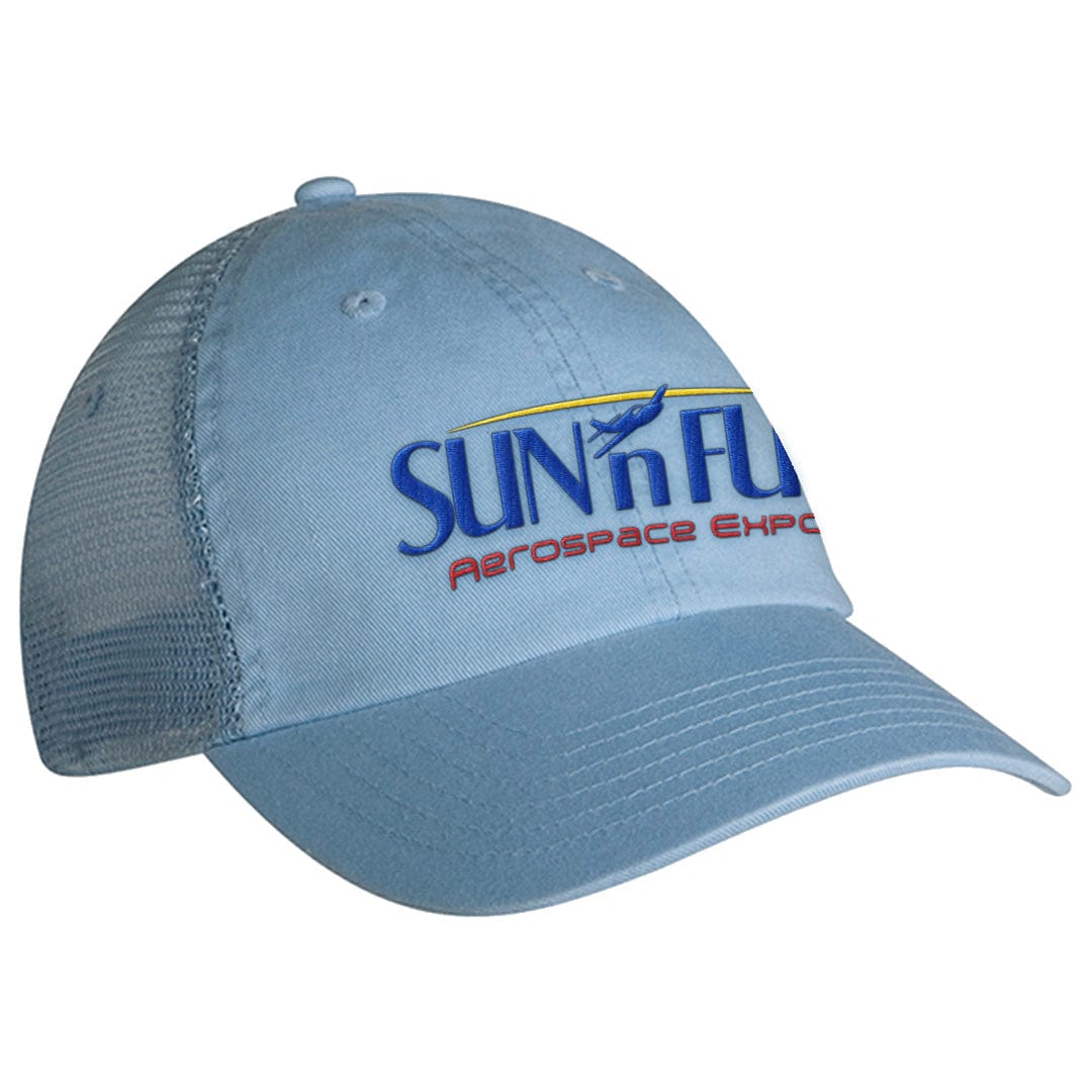 SUN 'n FUN Headwear SUN 'n FUN Baby Blue Mesh Back Mesh Back Buckle Closure Unstructured Ball Cap