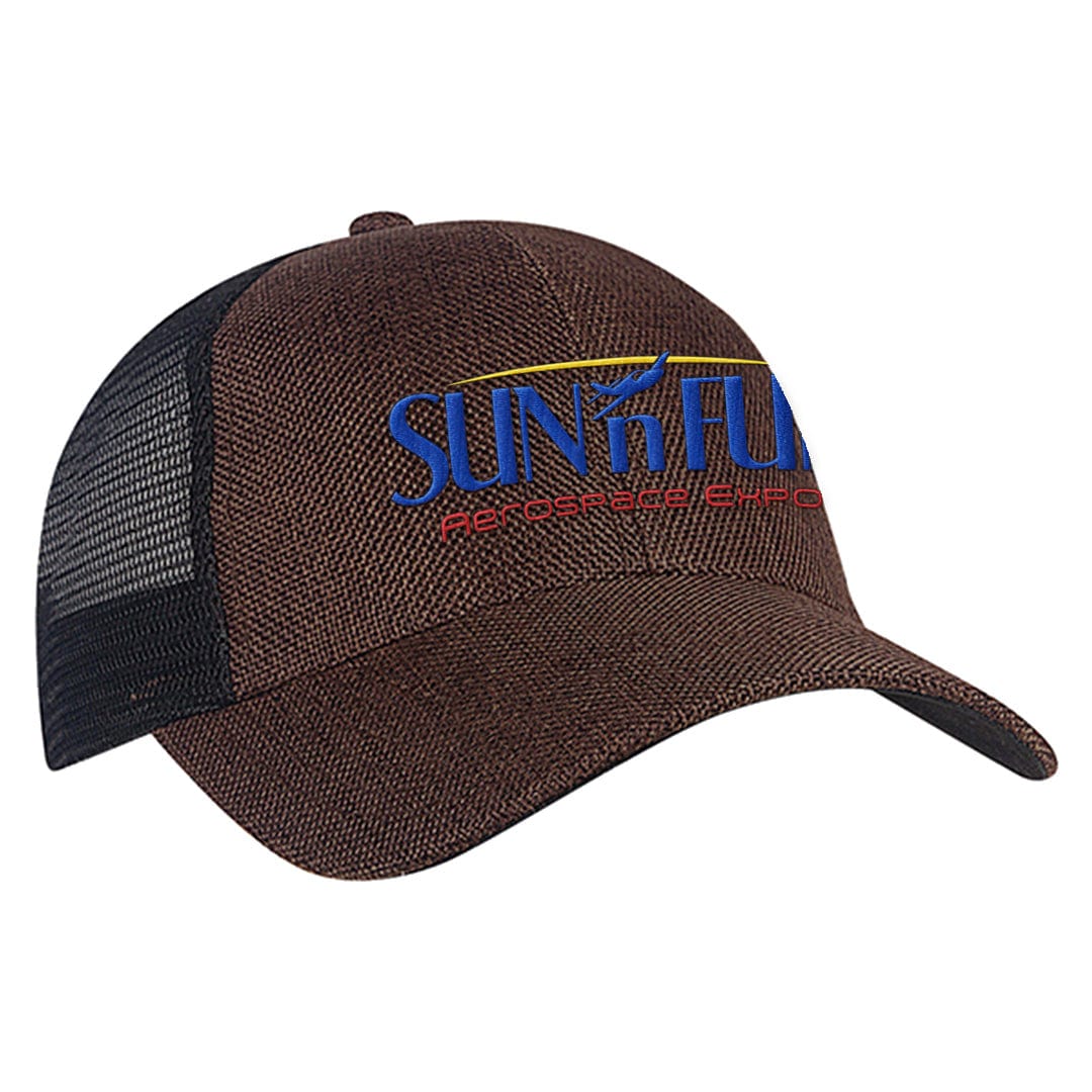 SUN 'n FUN Headwear SUN 'n FUN Brown/Black Mesh Back Snap Back Structured Ball Cap