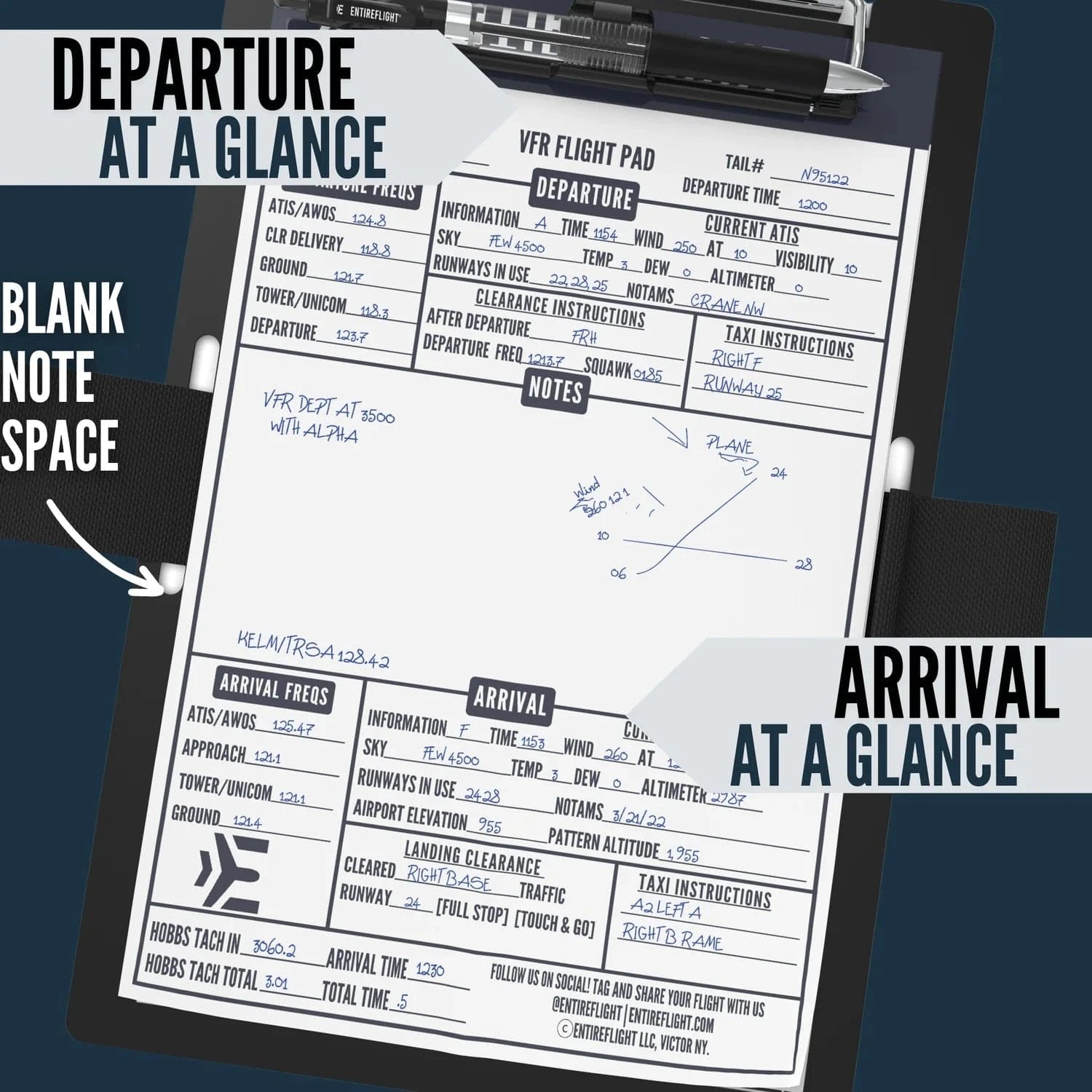 EntireFlight Kneeboards EntireFlight VFR Pilot Kneeboard & Flight Pad: Elevate Your Flying Experience