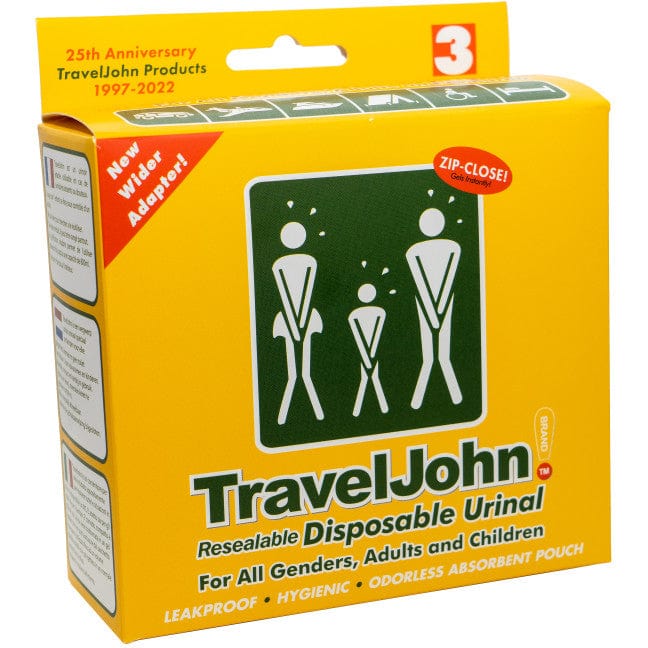 TravelJohn Motion Sickness & Relief TravelJohn Resealable Disposable Urinal Bags (TJ1N-C) (3 Pack)