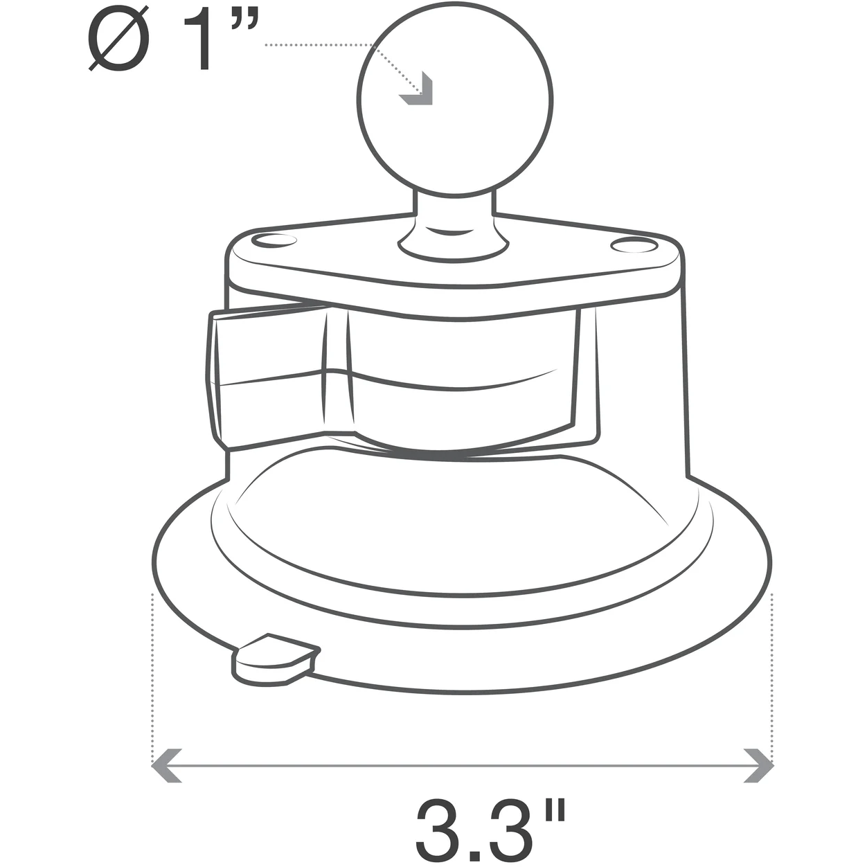 RAM Mount Mounts RAM Twist-Lock Suction Cup Base with Ball RAM-B-224-1U