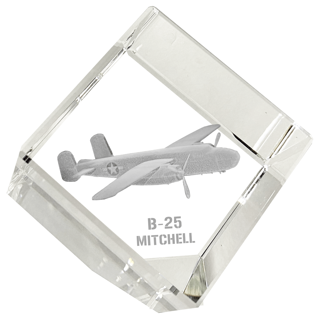 Etched Memory Office Etched Memory B-25 Mitchell 3D Diamond Cube