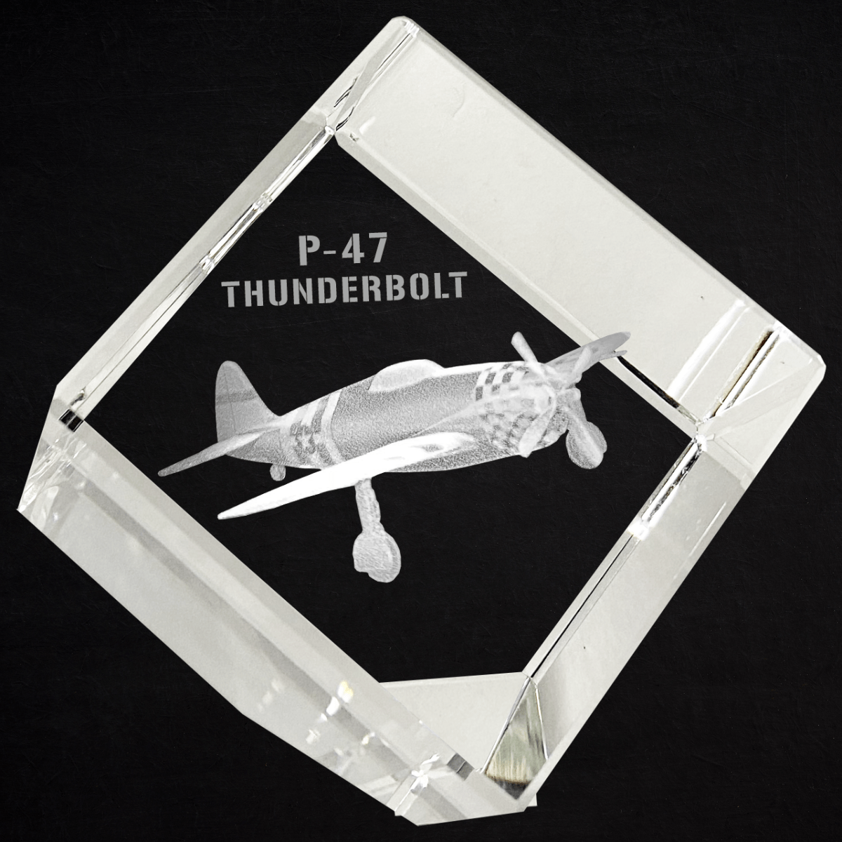 Etched Memory Office Etched Memory P-47 Thunderbolt 3D Diamond Cube