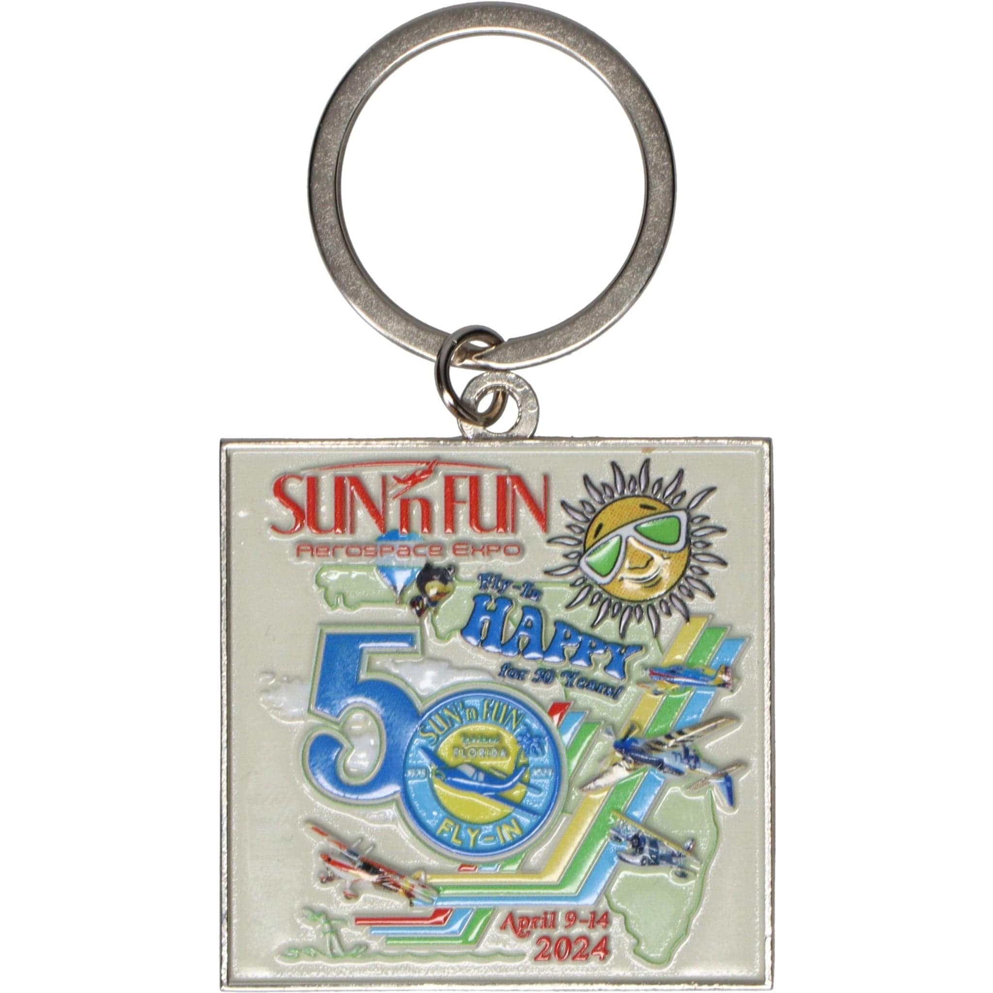 SUN 'n FUN Pins Patches Lanyards Keychains SUN 'n FUN 50th Poster Keychain