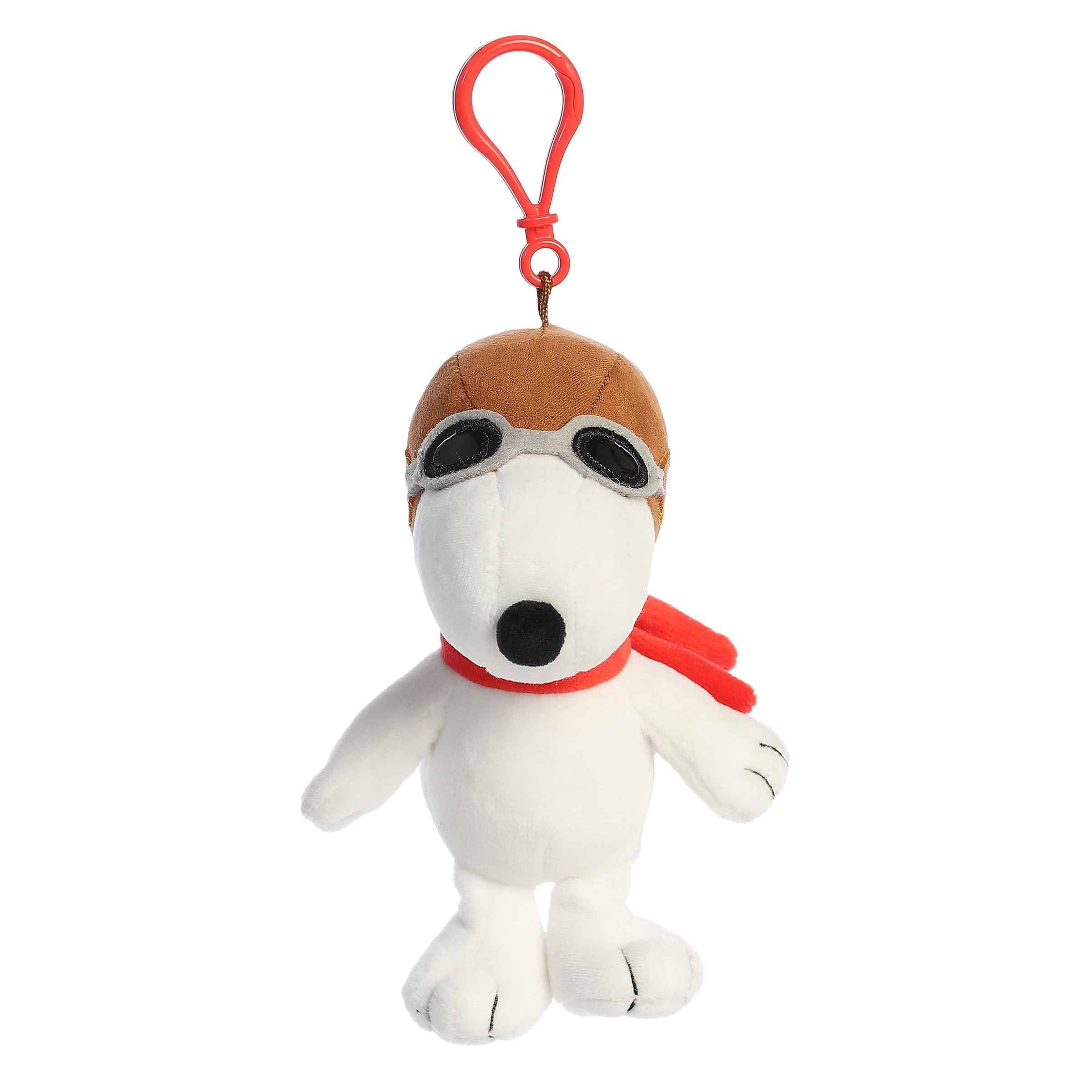 Aurora Plush Aurora® 5" Flying Ace Plush Keychain – Snoopy Aviator Clip-On