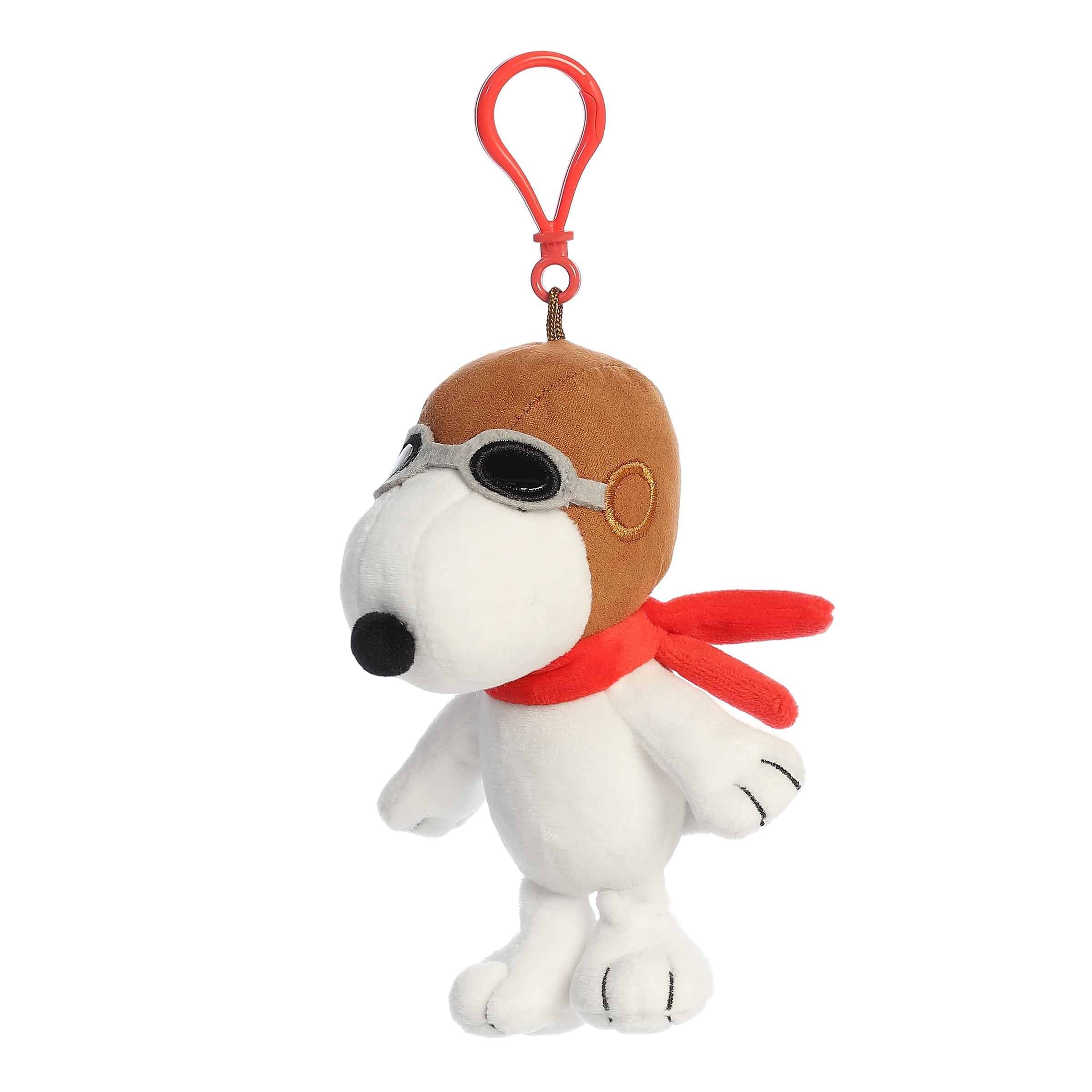 Aurora Plush Aurora® 5" Flying Ace Plush Keychain – Snoopy Aviator Clip-On