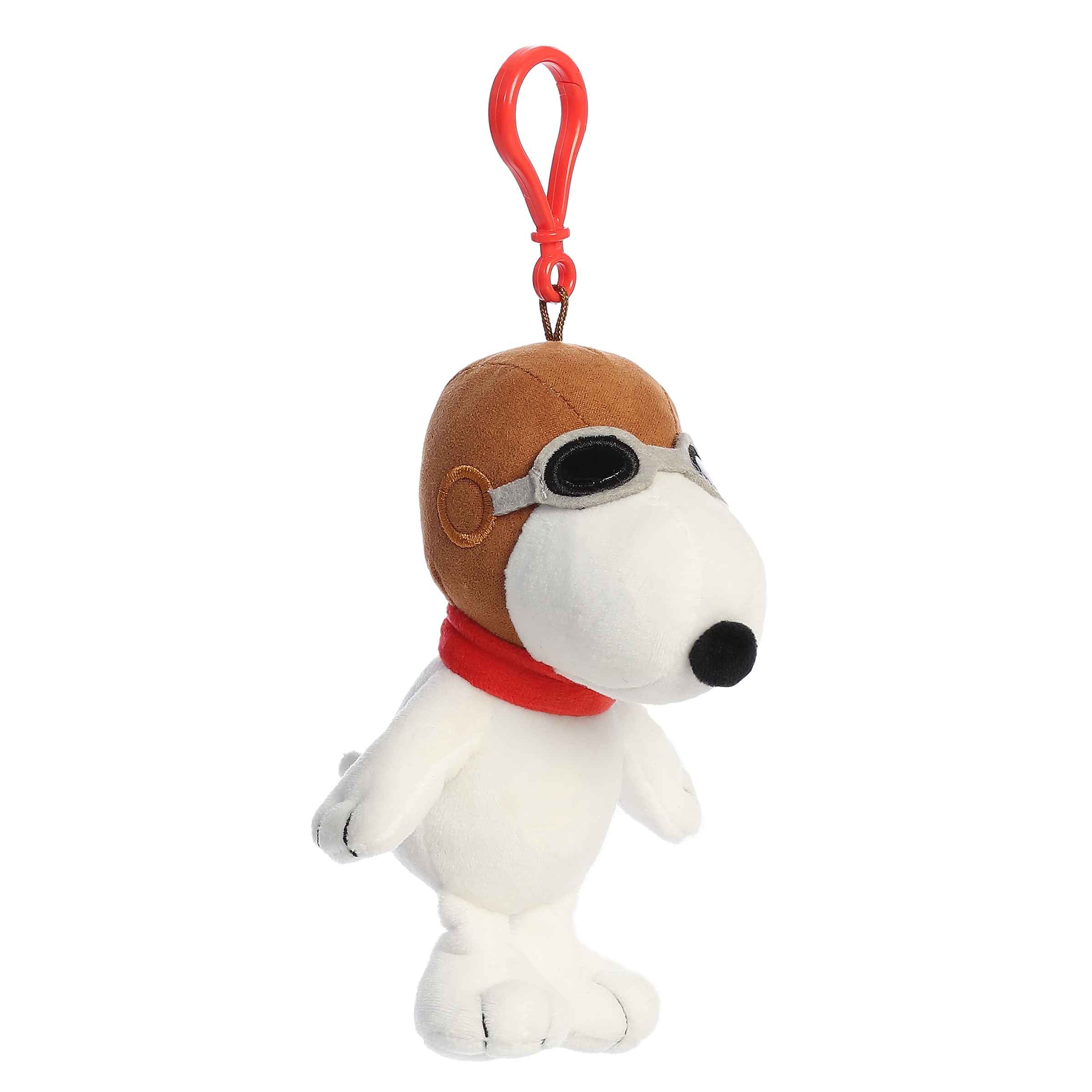 Aurora Plush Aurora® 5" Flying Ace Plush Keychain – Snoopy Aviator Clip-On