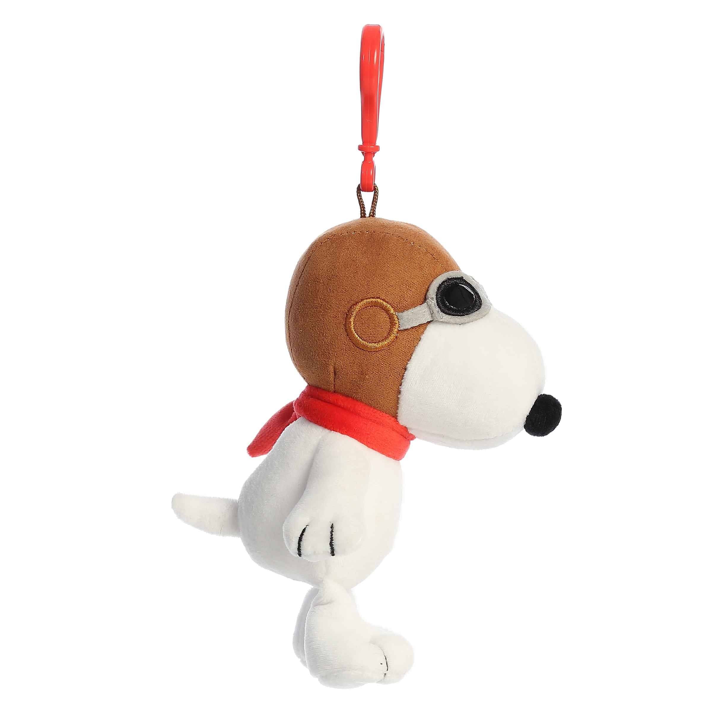 Aurora Plush Aurora® 5" Flying Ace Plush Keychain – Snoopy Aviator Clip-On