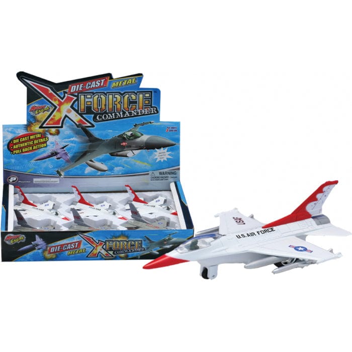 Barry-Owen Co Pull Back Planes F-16 Falcon 6" Pullback Diecast Airplane (1 Pc. Assorted Styles)