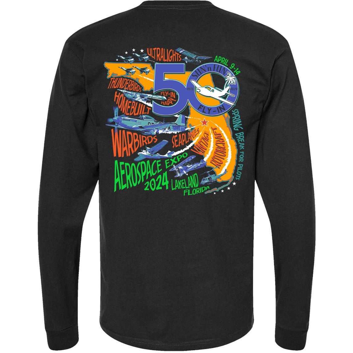 SUN 'n FUN Shirts Medium / Black Collage SUN 'n FUN 2024 Long Sleeve T-Shirt