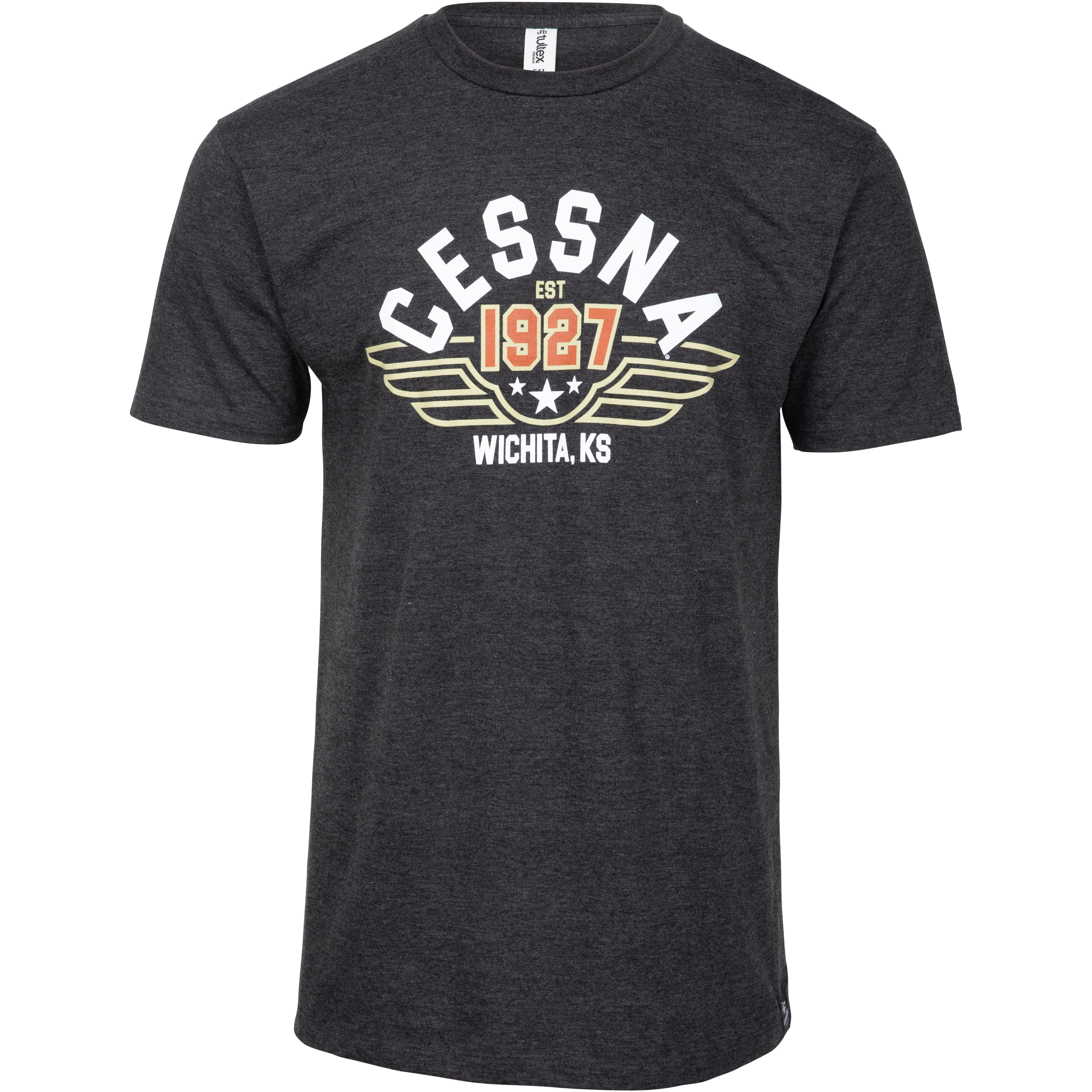 Aeroplane Apparel Company Shirts Small / Black Heather Cessna Wings Officially Licensed T-Shirt