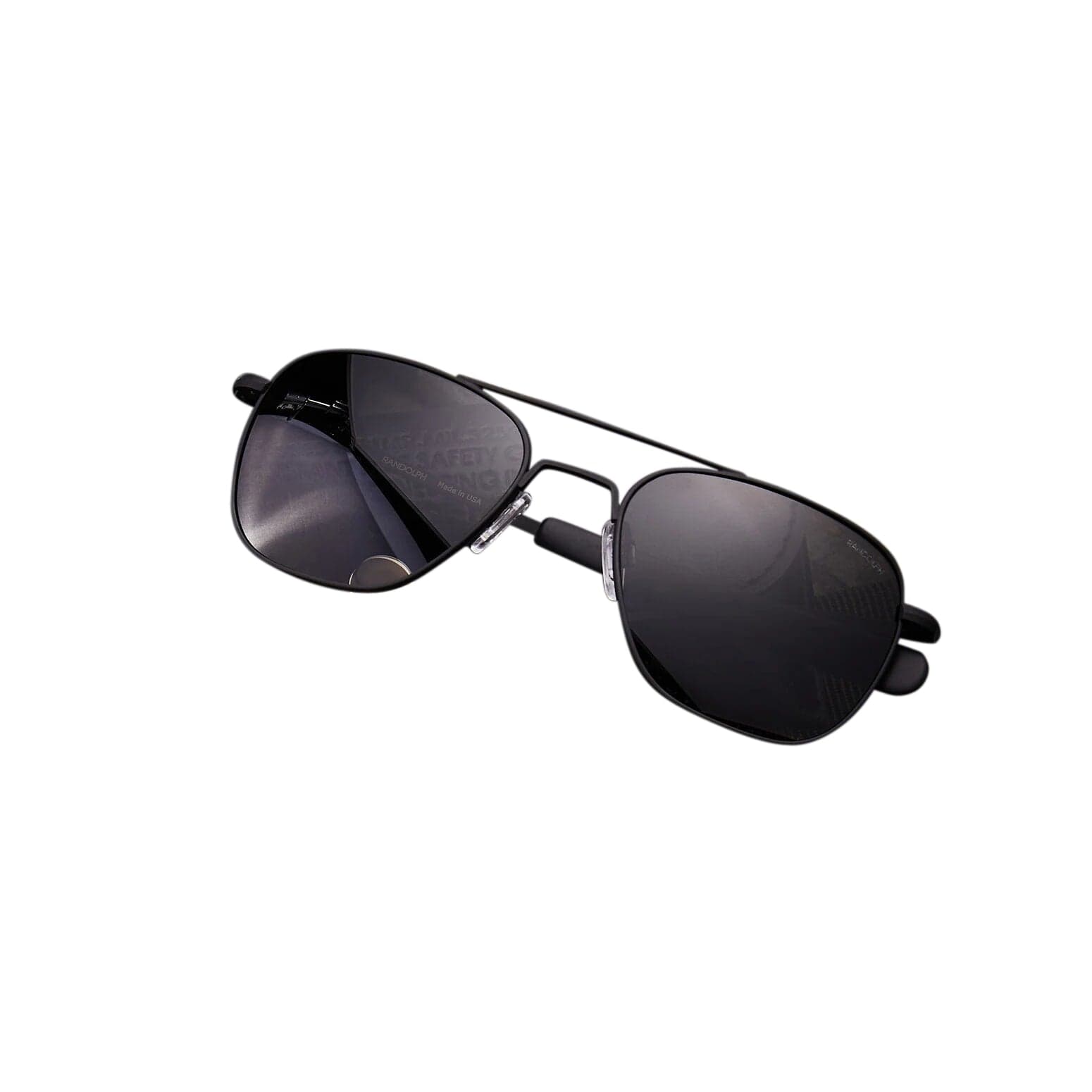 Randolph Engineering Sunglasses Randolph Aviator Sunglasses Matte Black Bayonet Matte Onyx Skytec Glass Non-Polarized American Gray Military Special Edition