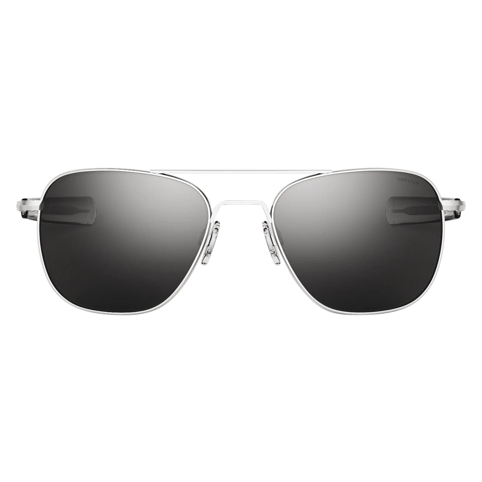 Randolph Engineering Sunglasses Randolph Aviator Sunglasses Matte Chrome Bayonet Clear Skytec Glass Non-Polarized American Gray Military Special Edition