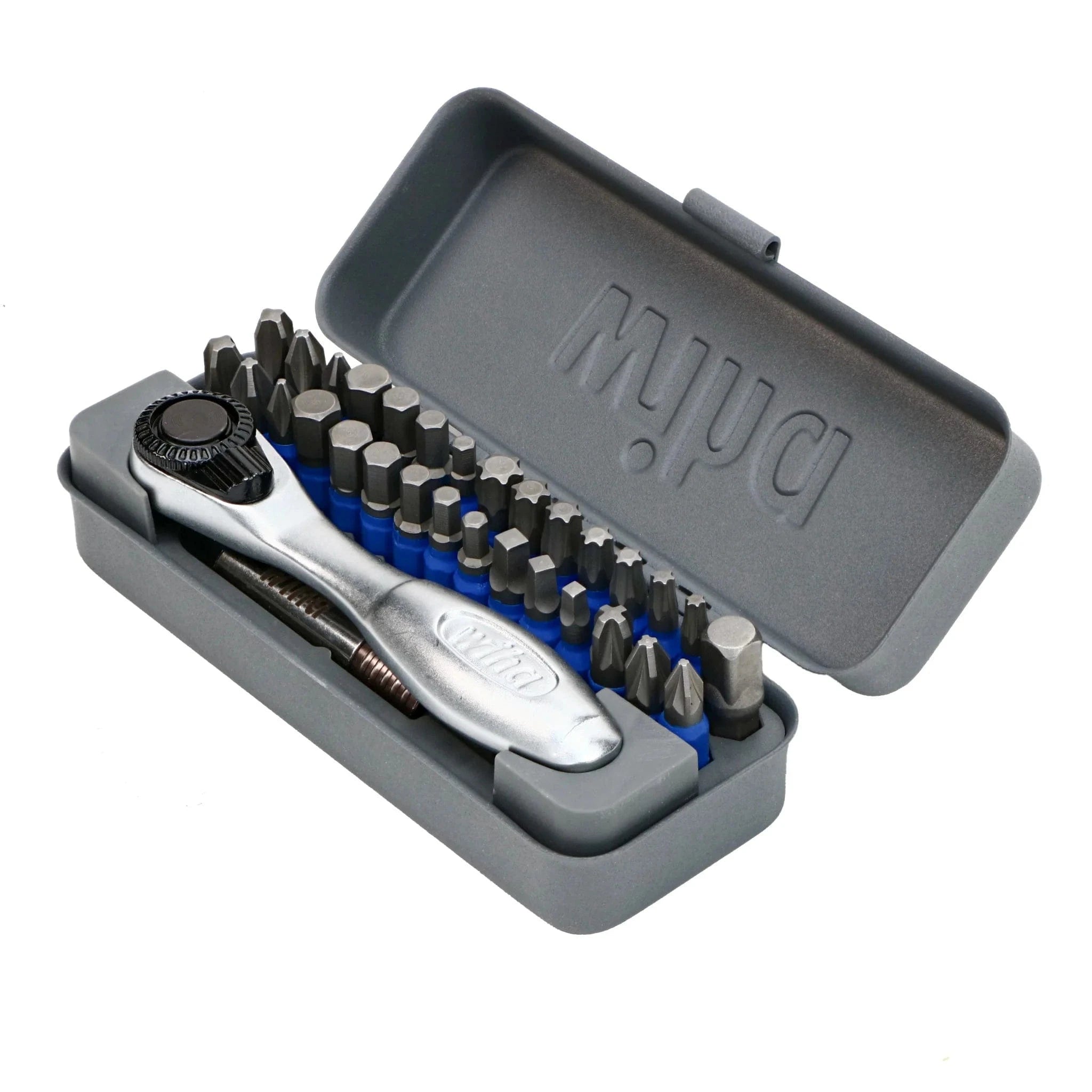 Wiha Tools Wiha 32 Piece GoBox TerminatorBlue Impact Bit Set with Mini Ratchet