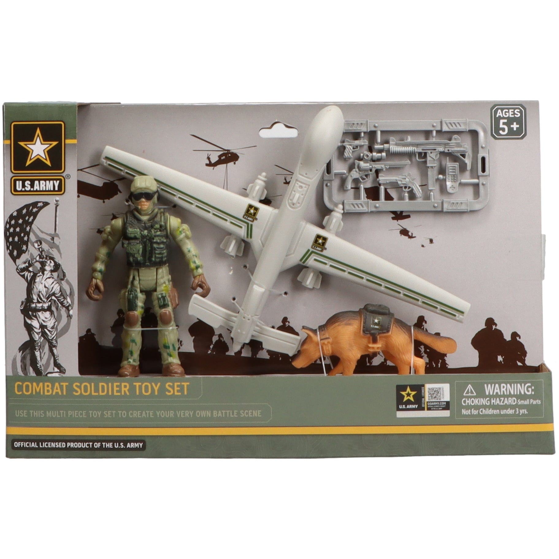 U.S. Army Vehicle Playsets U.S. Army Soldier, UAV and Dog Toy Set