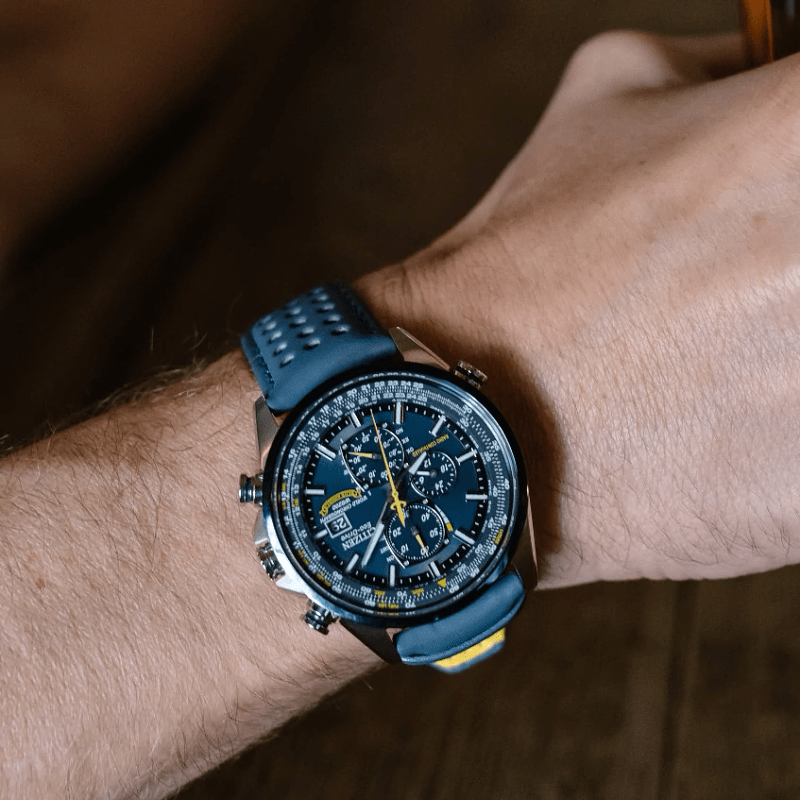 Citizen Watch Watches Citizen Eco-Drive Blue Angels Edition World Time Chronograph Watch AT8020-03L