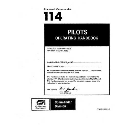 Essco Aircraft Aircraft Manual Aero Commander 114 1976-78 POH (M114001-1)