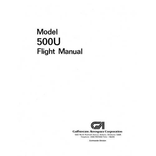 Essco Aircraft Aircraft Manual Aero Commander 500U 1966-67 Flight Manual (part# AC500U66-67-F-C)