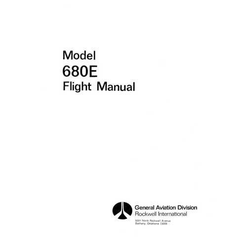 Essco Aircraft Aircraft Manual Aero Commander 680E 1958-60 Flight Manual CAA approved (AC680E-CL-C)