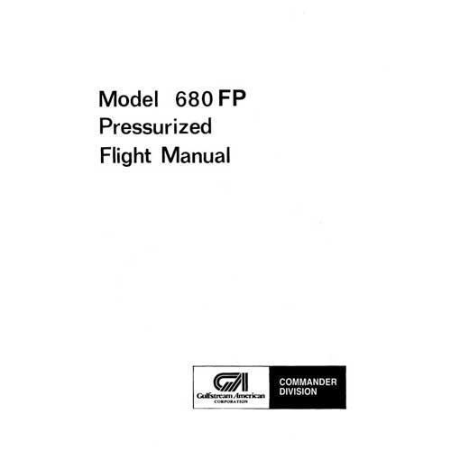 Essco Aircraft Aircraft Manual Aero Commander 680F Pressurized 1962-65 Flight Manual (AC680FP61-F-C)