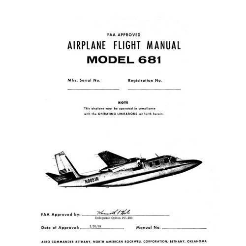 Essco Aircraft Aircraft Manual Aero Commander 681, 681B Hawk 1970-72 Flight Manual (AC681,B-F-C)