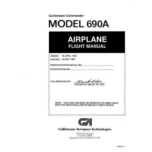 Essco Aircraft Aircraft Manual Aero Commander 690A Flight Manual (part# M690002-1)