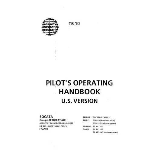 Essco Aircraft Aircraft Manual Aerospatiale TB10 1988 POH (A4TB10-88-POH-C)