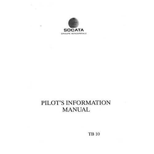 Essco Aircraft Aircraft Manual Aerospatiale TB10 Tobago 1989 Flight Manual (part# A4TB10-89-F-C)