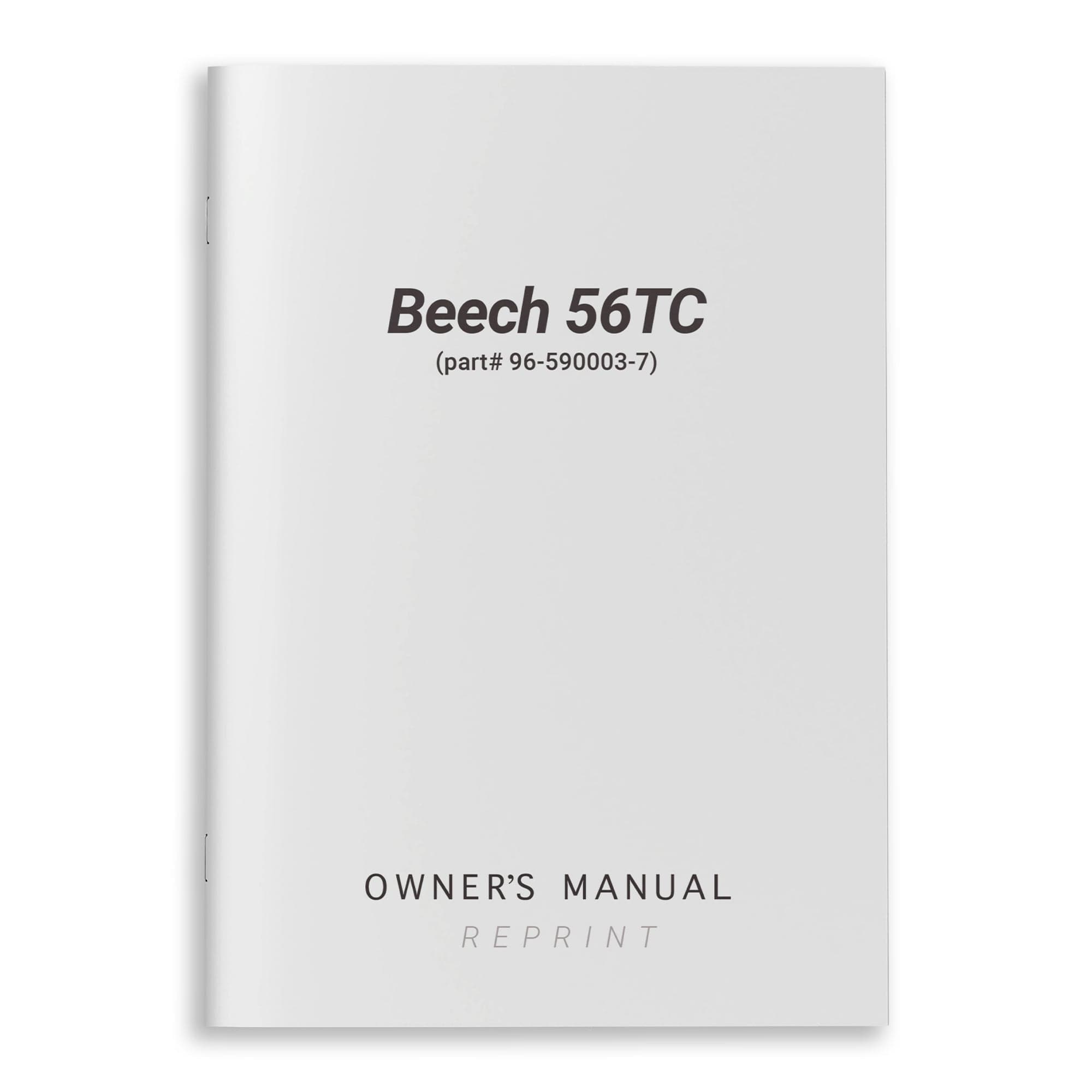 Essco Aircraft Aircraft Manual Beech 56TC Owner's Manual (part# 96-590003-7)