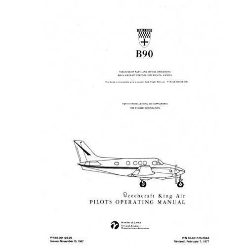 Essco Aircraft Aircraft Manual Beech B90 King Air Pilot's Operating Handbook (part# 65-001123-29)