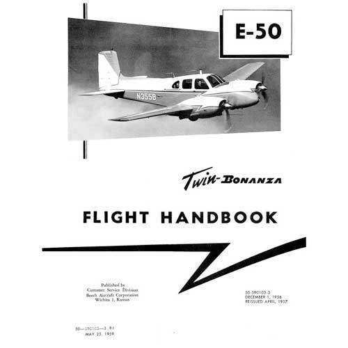 Essco Aircraft Aircraft Manual Beech E-50 ,Revised 1959 Flight Handbook (part# 50-590103-3)