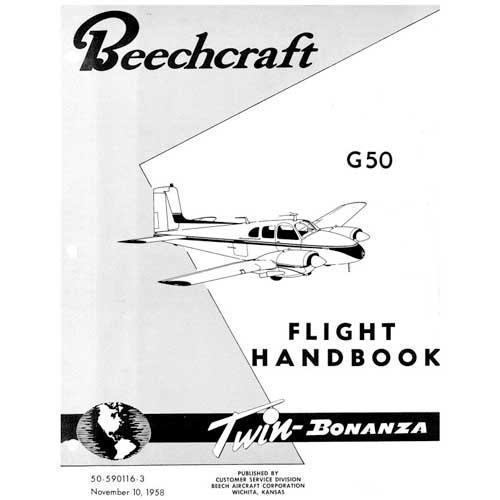 Essco Aircraft Aircraft Manual Beech G-50 Twin Bonanza Flight Handbook (part# 50-590116-3)