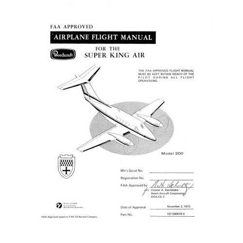 Essco Aircraft Aircraft Manual Beech King Air 200 Series POH (101-590010-3)