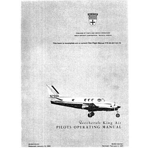 Essco Aircraft Aircraft Manual Beech King Air 90 Series Flight Manual (part# 65-01123-7D)