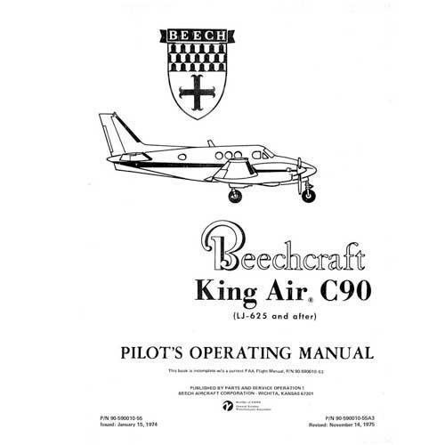 Essco Aircraft Aircraft Manual Beech King Air C90 Pilot's Operating Handbook (part# 90-590010-55)