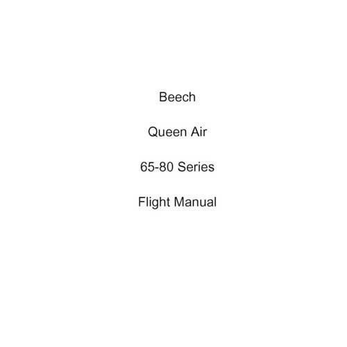 Essco Aircraft Aircraft Manual Beech Queen Air 65-80 Series Flight Manual (part# 65-001027-29)