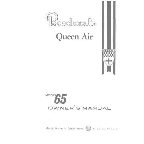 Essco Aircraft Aircraft Manual Beech Queen Air 65 Series Owner's Manual (part# 65-001021-23)