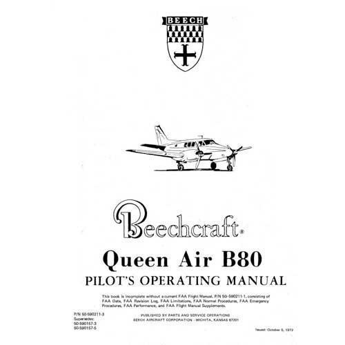 Essco Aircraft Aircraft Manual Beech Queen Air B-80 Series POH (50-590211-3)