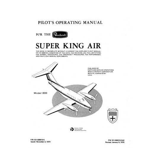 Essco Aircraft Aircraft Manual Beech Super King Air 200, 200C POH (101-590010-127)