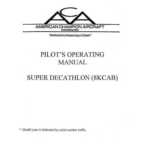 Essco Aircraft Aircraft Manual Bellanca 8KCAB Super Decathlon POH (BL8KCAB-POH-C)