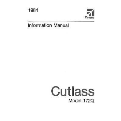 Cessna Aircraft Company Aircraft Manual Cessna 172Q Cutlass 1984 Pilot's Information Manual (D1252-13)