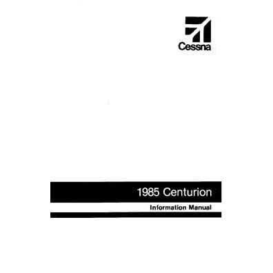 Cessna Aircraft Company Aircraft Manual Cessna 210R 1985 Pilot's Information Manual (D1288-13)