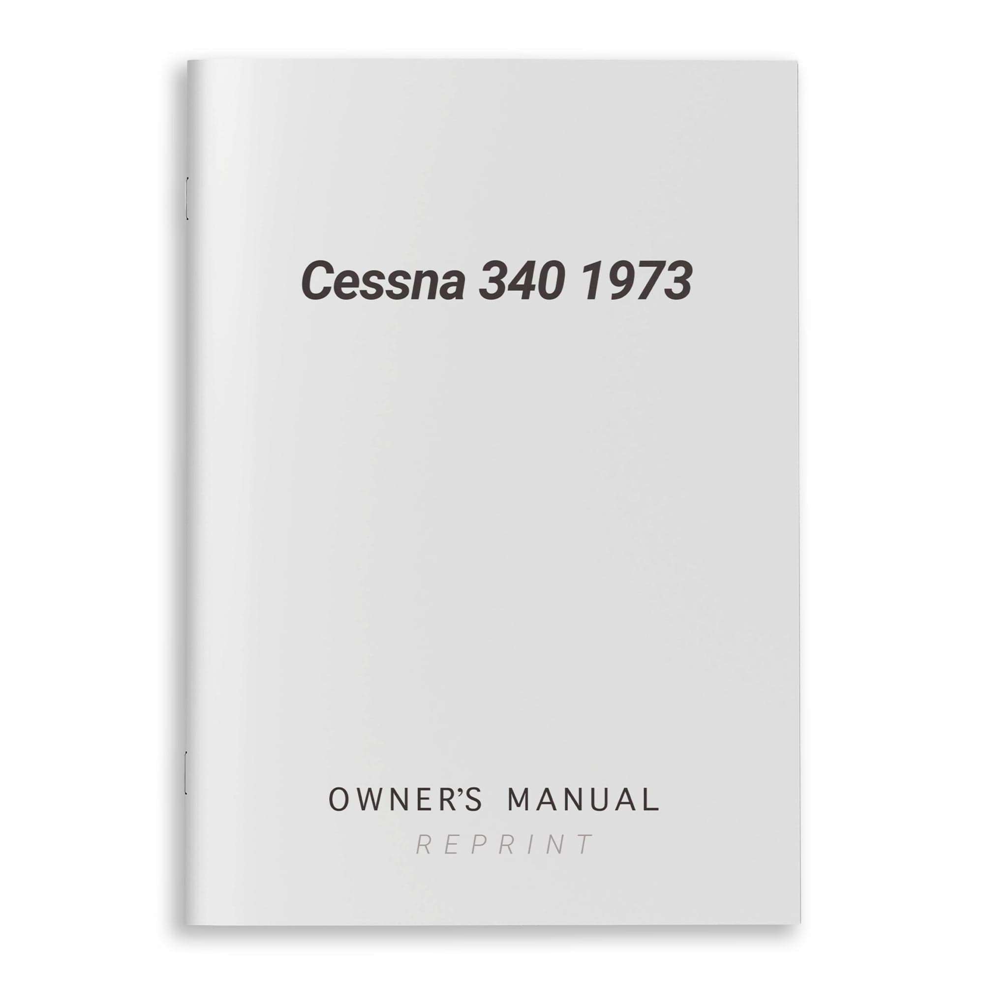 Essco Aircraft Aircraft Manual Cessna 340 1973 Owner's Manual