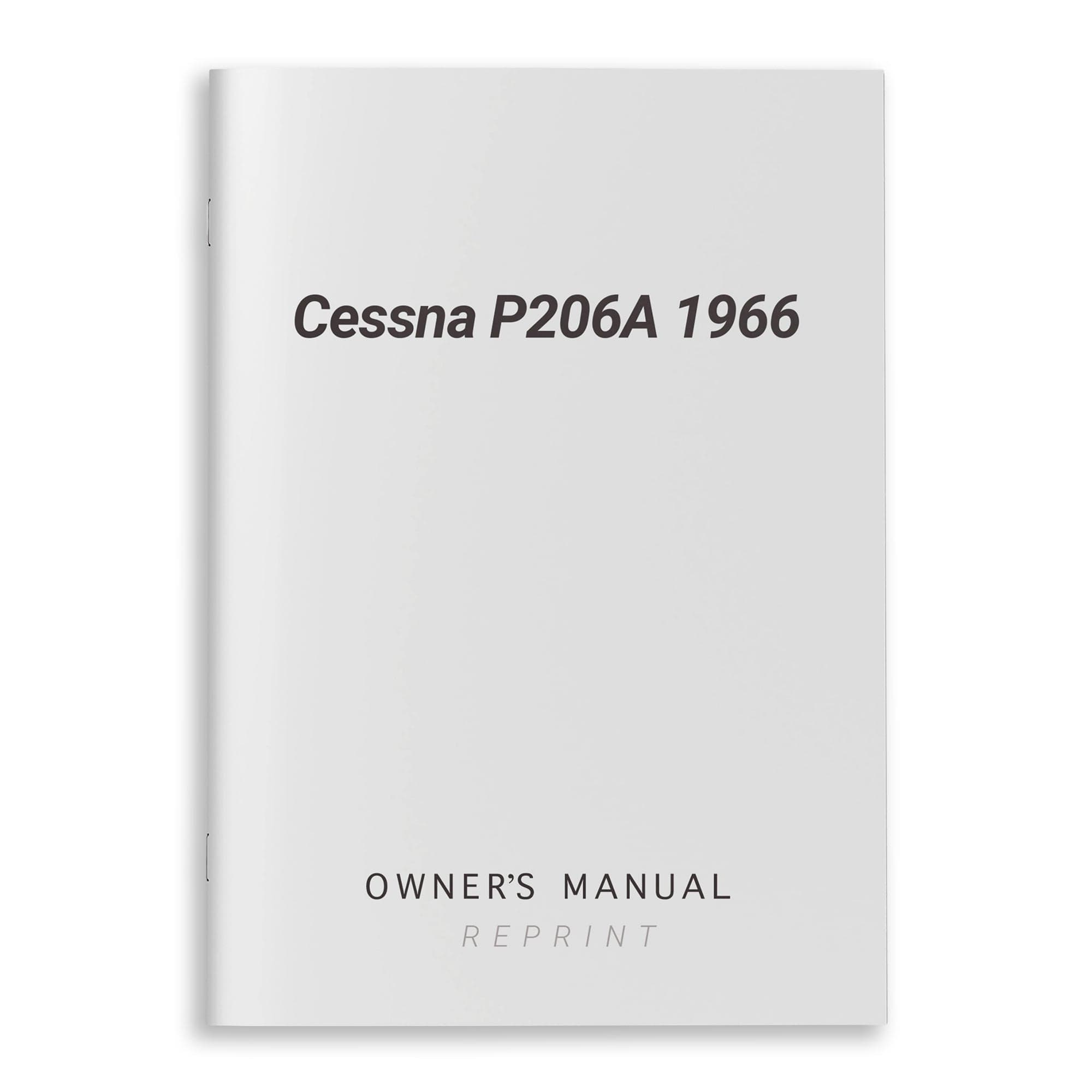 Essco Aircraft Aircraft Manual Cessna P206A 1966 Owner's Manual