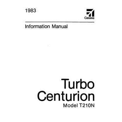 Cessna Aircraft Company Aircraft Manual Cessna Turbo 210N Centurion 1983 Pilot's Information Manual (D1245-13)